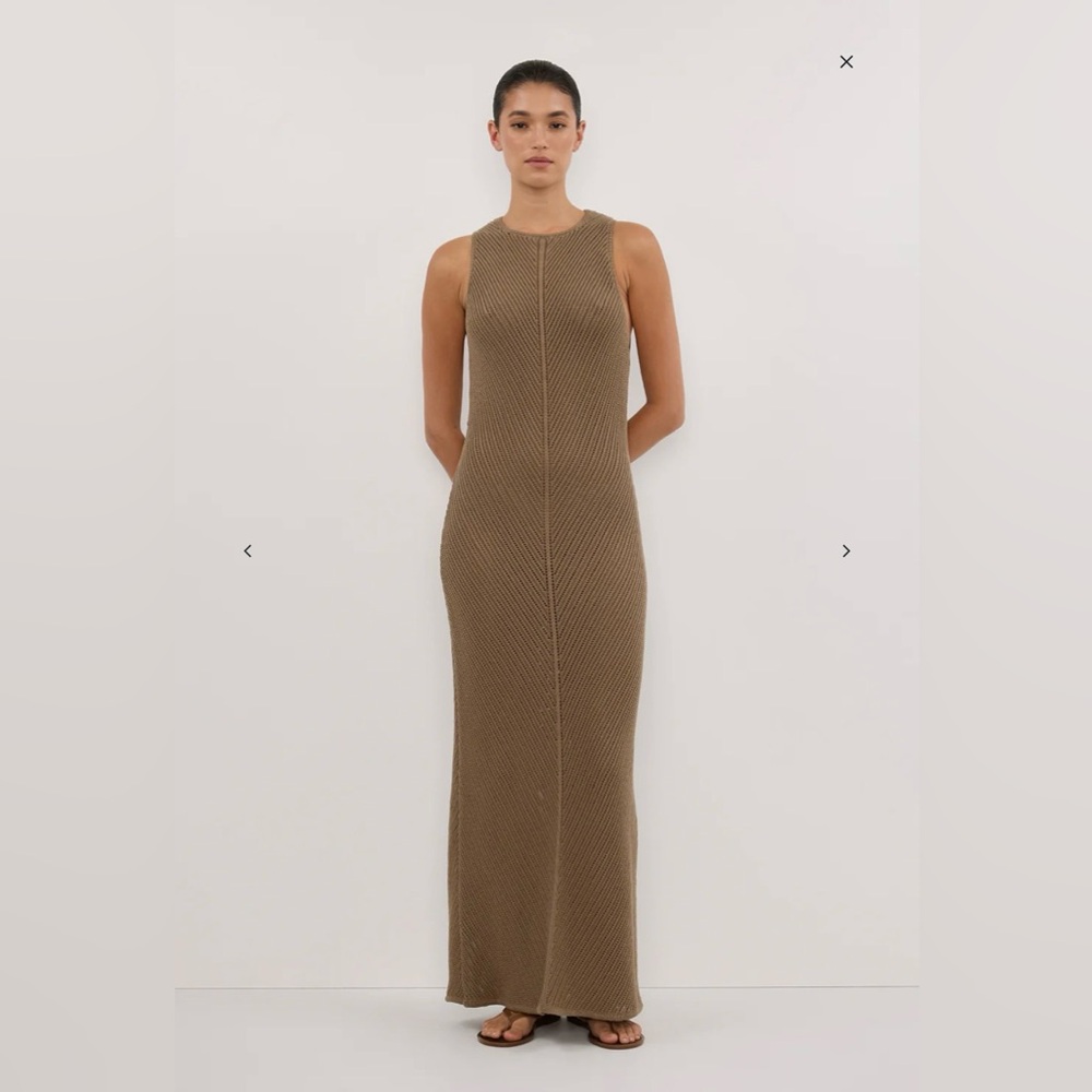 DISSH Brown Ribbed Maxi Dress